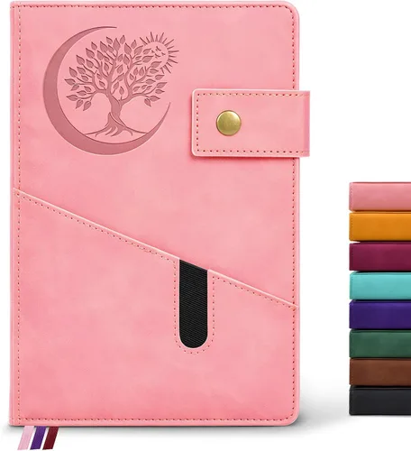 Vista 14 de PAIBAS Cuaderno en blanco, cuaderno de bocetos A5 de cuero de tapa dura con 200 páginas de papel grueso en blanco para hombres y mujeres, diario