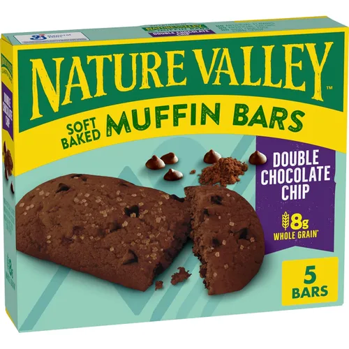 Vista 9 de Nature Valley Barras de magdalenas horneadas suaves, chispas de chocolate, barras de aperitivos, 10 barras, 12.4 onzas 8g Whole Grain per Serving