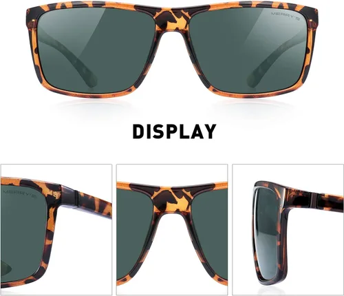 Vista 3 de MERRY'S Gafas de sol polarizadas para hombre y mujer, gafas de sol de pesca al aire