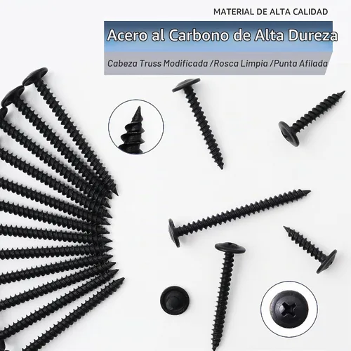Vista 4 de JEGONFRI #8 Kit surtido de tornillos de madera negra con cabeza de armadura modificada, 132