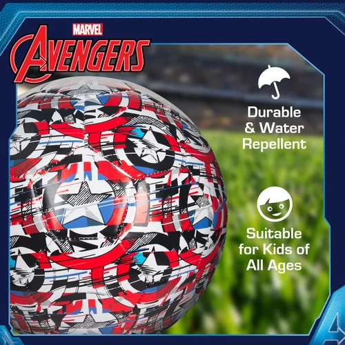 Vista 4 de Captain America Kids Soccer Ball Size 5, Officially Licensed Futbol for Boys and Girls Youth Soccer Players