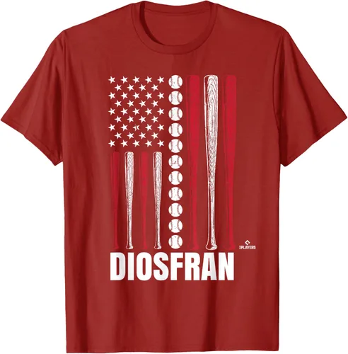 Vista 3 de Baseball American Flag Diosfran Cabeza Prospect Baseball Fan T-Shirt