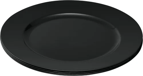 Vista 7 de ELEGANT DISPOSABLES Cargadores de fiesta negros de 13 pulgadas, platos y platos grandes, ideales para fiestas elegantes, bodas, vajilla, ideal