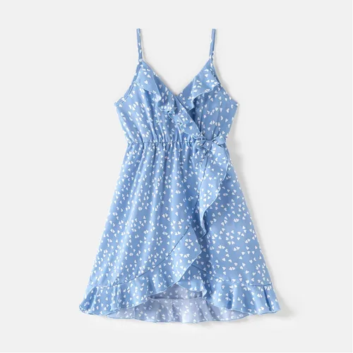 Vista 3 de PATPAT Vestidos de mamá y yo a juego para la familia, vestido de lunares con mangas voladas para madre e hija