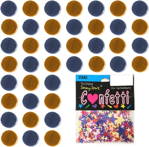 Vista 82 de Confetti Circle 1/4" Negro, Azul Marino Combo - 2 bolsas de media onza (1 oz) (8550/9971)