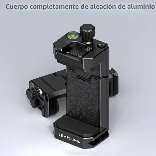 Vista 7 de Soporte de trípode para teléfono con zapata fría deslizante, adaptador universal de montaje para teléfono inteligente con tornillo estándar de 1/4