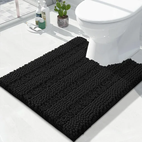Vista 22 de Yimobra Tapetes de baño lavables, de chenilla súper suave y absorbente, para suelo y alfombra, de secado rápido, antideslizante, para bañera y Beige