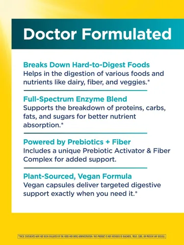 Vista 3 de Renew Life Florazyme Enzimas digestivas con probióticos Formulado por médicos Ayuda a gases ocasionales, hinchazón y molestias Salud digestiva