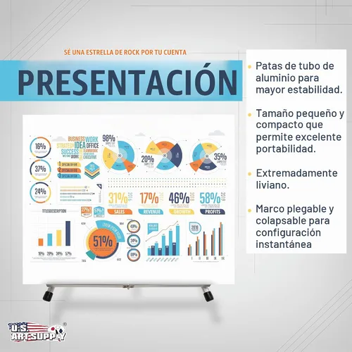 Vista 4 de US Arte Fuente Aluminio caballete de mesa Tri-Pod Table parte superior Diseño con pies de hule (grande – sin brazos)