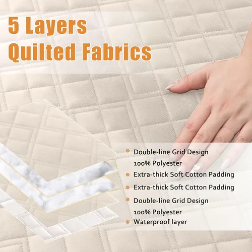 Vista 3 de Arfntevss - Fundas impermeables para sofá seccional en forma de L, funda lavable de terciopelo para sofá, juego de protectores de esquina