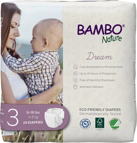 Vista 34 de Bambo Nature Pañales hipoalergénicos Dream Baby, pañales sostenibles con etiqueta ecológica de primera calidad, protección mejorada contra fugas
