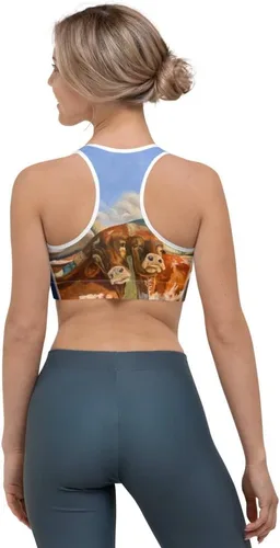 Vista 2 de Whimsy Fit Sujetador deportivo de espalda cruzada, brasier deportivo para mujer, entrenamiento de alto impacto, ejercicio de bajo impacto, brasier