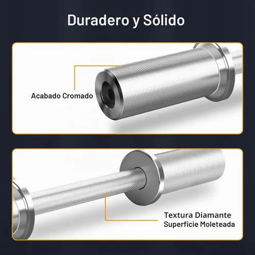 Vista 4 de Uboway Manijas de mancuernas olímpicas de 16"/20": barras de mancuernas cargables, asas de levantamiento de pesas resistentes, compatibles con placa