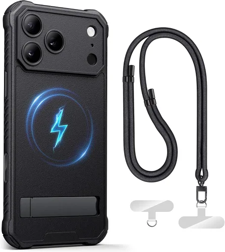 Vista 14 de Funda para iPhone 17 Pro, compatible con MagSafe, soporte integrado y botón de captura de control de cámara, protección de grado militar, funda