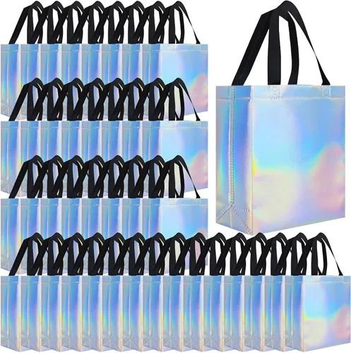 Vista 26 de Eccliy - 80 bolsas de regalo reutilizables, tamaño mediano, color negro
