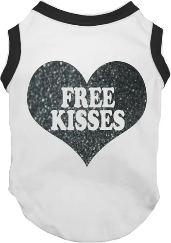 Vista 10 de Petitebella 'Free Kisses' - Camisa para perro con corazón (negro/dorado, talla XS)