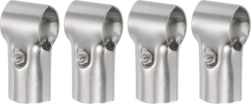 Vista 8 de uxcell Conector de abrazadera de tubo en T, 2 piezas, conector de tubería estructural, abrazadera de valla de enlace de cadena de acero inoxidable