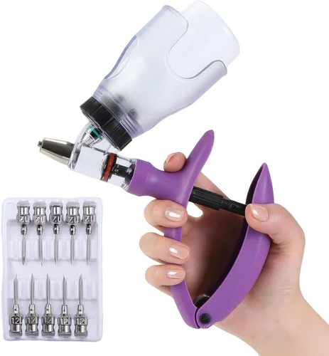 Vista 10 de Pistola de inyección para ganado de 5ML, pistola de inyección automática de recarga continua con botella ajustable, pistola de inyección