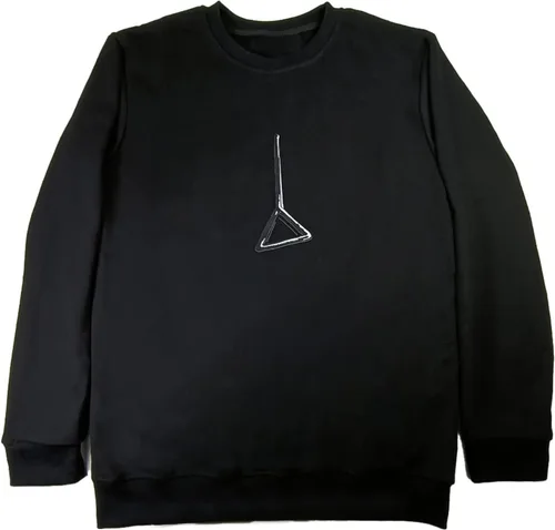 Vista 6 de Sudadera unisex casual de manga larga, anillo de motosierra, triángulo, cuello redondo, sudadera de algodón
