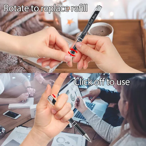 Vista 4 de Bolígrafos personalizados a granel con grabado sin nombre, bolígrafo de impresión personalizada, bolígrafo de metal pastel, regalo personalizado
