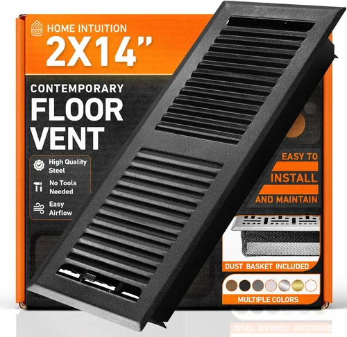 Vista 37 de Cubiertas de ventilación de piso 2X10 Registro de piso con trampa de malla, calor y aire, ventilación de piso de metal transitable para conducto