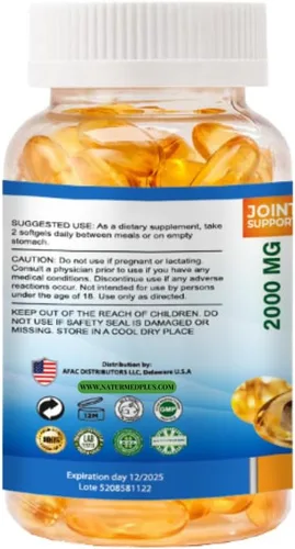 Vista 3 de Vitaminas orgánicas súper Omega 3 Ultra Pure Fish Oil Concentrado, EPA y DHA Triple Fuerza, ácidos grasos Omega 3, Burpless 120 cápsulas blandas