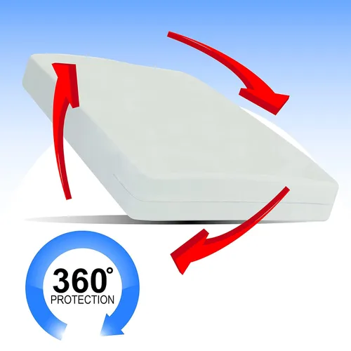 Vista 2 de Tymedration Protector de colchón impermeable para cuna, 1 unidad, funda con cremallera, lavable a máquina, tela transpirable