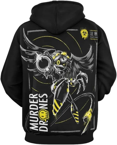 Vista 3 de Murder Drones Sudaderas con capucha para hombres y mujeres, sudadera de manga larga
