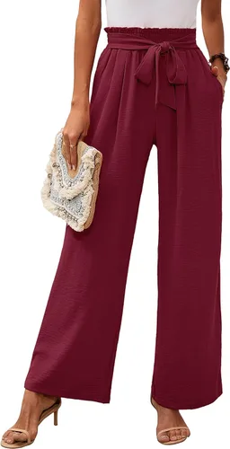 Vista 83 de Heymoments Wide Leg Pant for Women High Waist Trouser A01-negro