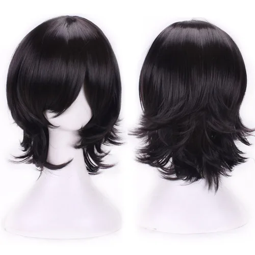 Vista 6 de Peluca de cosplay, de fiesta, Aneshe corto para hombre, peluca de cabello en capas para de anime, Rubio claro