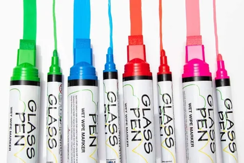 Vista 5 de Marcador de pintura líquida para bolígrafo de vidrio: bolígrafos de escritura de vidrio y marcadores de pintura con tinta lavable y borrable