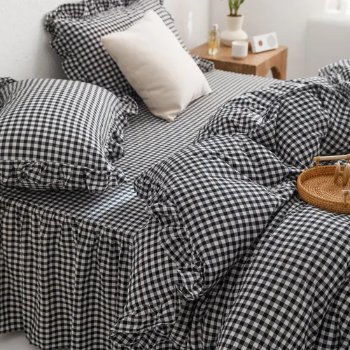 Vista 103 de mixinni Juego de funda de edredón vintage a rayas, tamaño twin, juego de ropa de cama de 3 piezas, 100% algodón lavado, suave y transpirable, funda