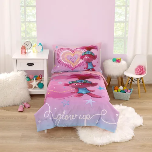 Vista 12 de NoJo DreamWorks Gabby's Dollhouse Dream It Up Arcoíris Multicolor Hora de Dormir - Juego de cama de 4 piezas para cama de niño pequeño - Edredón La