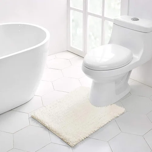 Vista 79 de Walensee Alfombra de baño antideslizante (32x20, azul oscuro) absorbente de agua, súper suave, felpilla peluda, lavable a máquina, se seca