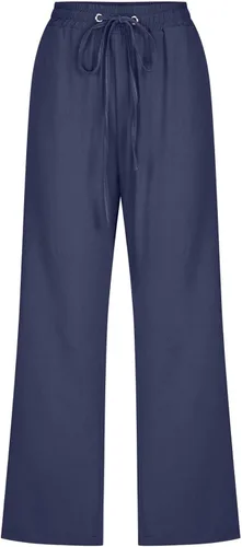 Vista 4 de WKSCLPAI Pantalones capri para mujer, casuales, de verano, talla grande, de lino, cintura alta, con cordón, pantalones cortos con bolsillos