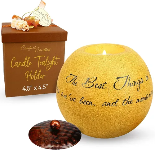 Vista 11 de Pavilion Gift Company 5676 Comfort Candles - Portavelas redondo de 5 pulgadas, familia