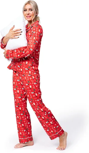 Vista 5 de JOYIN Pijamas de Navidad para parejas, pijamas familiares a juego de Navidad para hombres y mujeres, pijamas de vacaciones