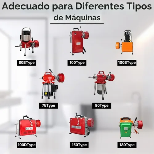Vista 5 de Set de 7 piezas de cabezales de corte combinados para limpiador de desagües, cabezal de dragado de desagüe de 16 mm para serpiente de drenaje Ridgid