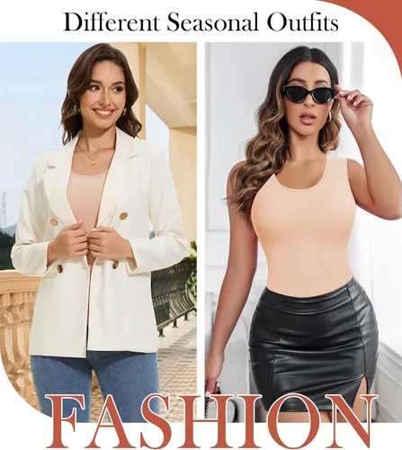 Vista 5 de Camiseta sin mangas adelgazante para mujer, cuello en V, camisola de encaje con brasier integrado, capa base