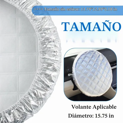 Vista 2 de Cubierta de Volante de Coche con Protección Solar, Cubierta de Rueda de Coche de Película de Aluminio para Aislamiento Térmico y Enfriamiento Lámina