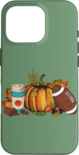 Vista 20 de Fall Football Pumpkin Coffee Latte Case for iPhone 17