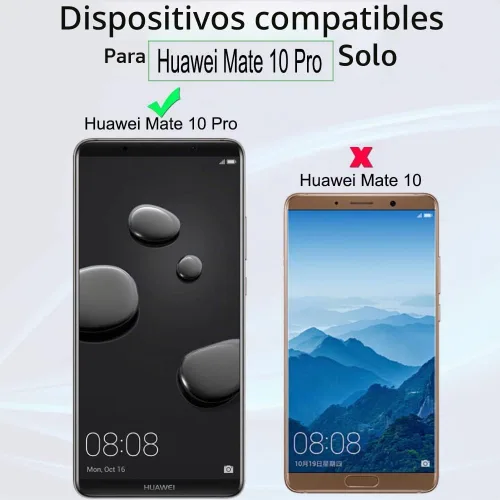 Vista 2 de Ibywind Protector de pantalla para Huawei Mate10 Pro, con 2 piezas de vidrio templado, 1 película de fibra de carbono