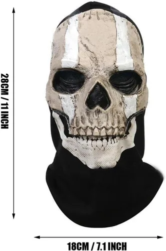 Vista 7 de Ghost Balaclava Skeleton Ski Mask Halloween Cosplay Ghost Skull Mask #01