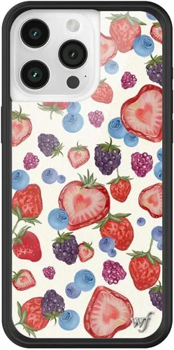 Vista 73 de Wildflower Cases - Funda Surf's Up, Compatible con Apple iPhone 15 Pro Max Moderno, Rojo, Morado, Floral, Verano, Playa - Parachoques Protector