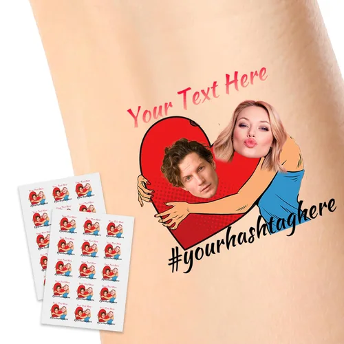 Vista 14 de Calcomanías de tatuajes temporales personalizadas, personaliza el tatuaje con nombre y foto de tu amor para fiestas de cumpleaños, Halloween