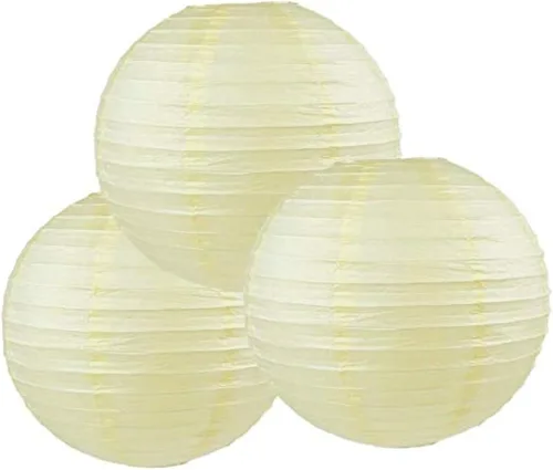 Vista 38 de Paquete de 3 linternas redondas de papel para decoración de boda y fiesta de cumpleaños (azul bebé, 4 pulgadas/3.9 in)