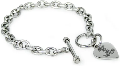 Vista 32 de Pulsera y Collar con Dijes de Símbolos de Corazón de Acero Inoxidable Solo pulsera de plata