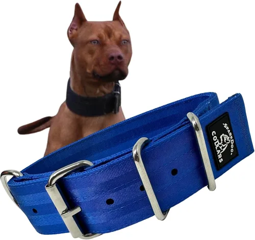 Vista 12 de SparkDog - Collar de perro resistente de 1.5 pulgadas, correa ajustable de grado de cinturón de seguridad con herrajes de acero inoxidable