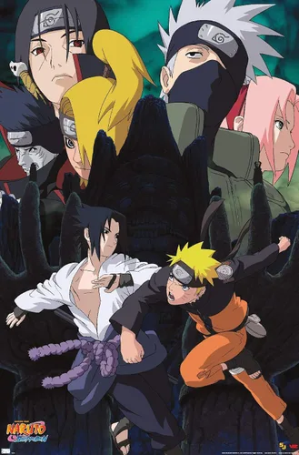 Vista 9 de Trends International Naruto - Póster de pared de acción, 14.725 x 22.375 pulgadas, versión enmarcada de madera de granero Versión sin marco