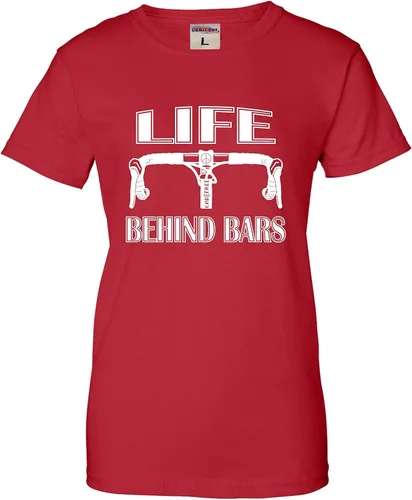 Vista 4 de Go All Out Camiseta divertida de bicicleta para mujer Life Behind Bars